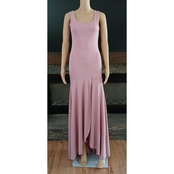 Women's Long Flowy Split Evening Cocktail Dress Font Slit Flared Bottom Bodycon - Picture 2 of 9